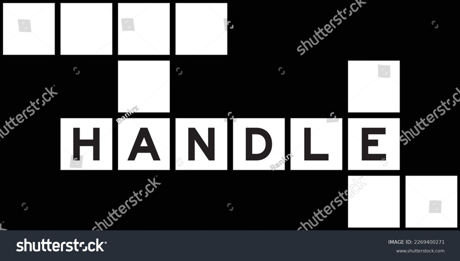 Alphabet letter in word handle on crossword Royalty Free Stock Vector