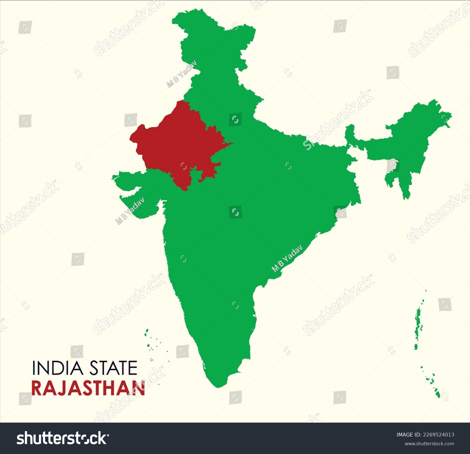 Map of Rajasthan, Rajasthan state location in - Royalty Free Stock ...