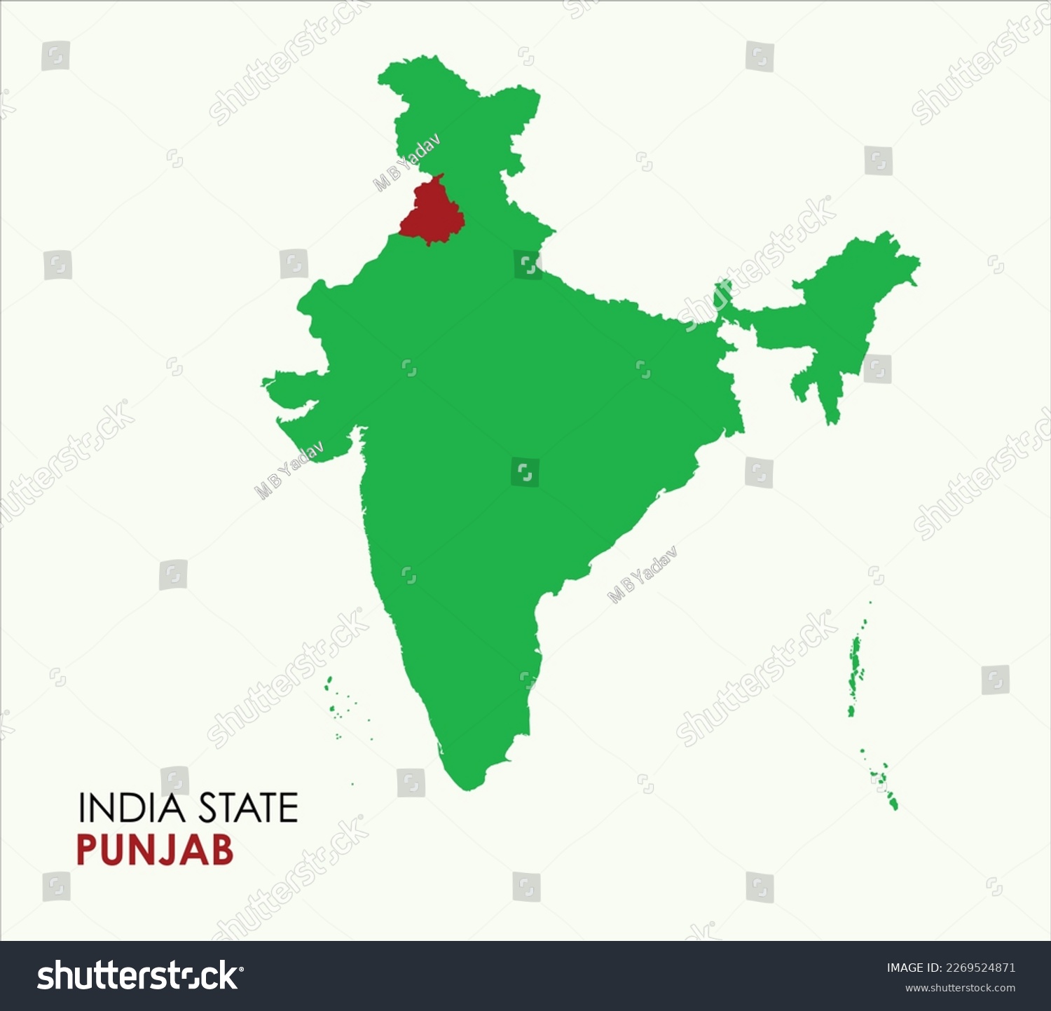 Map of Punjab, Punjab state location in Indian - Royalty Free Stock ...