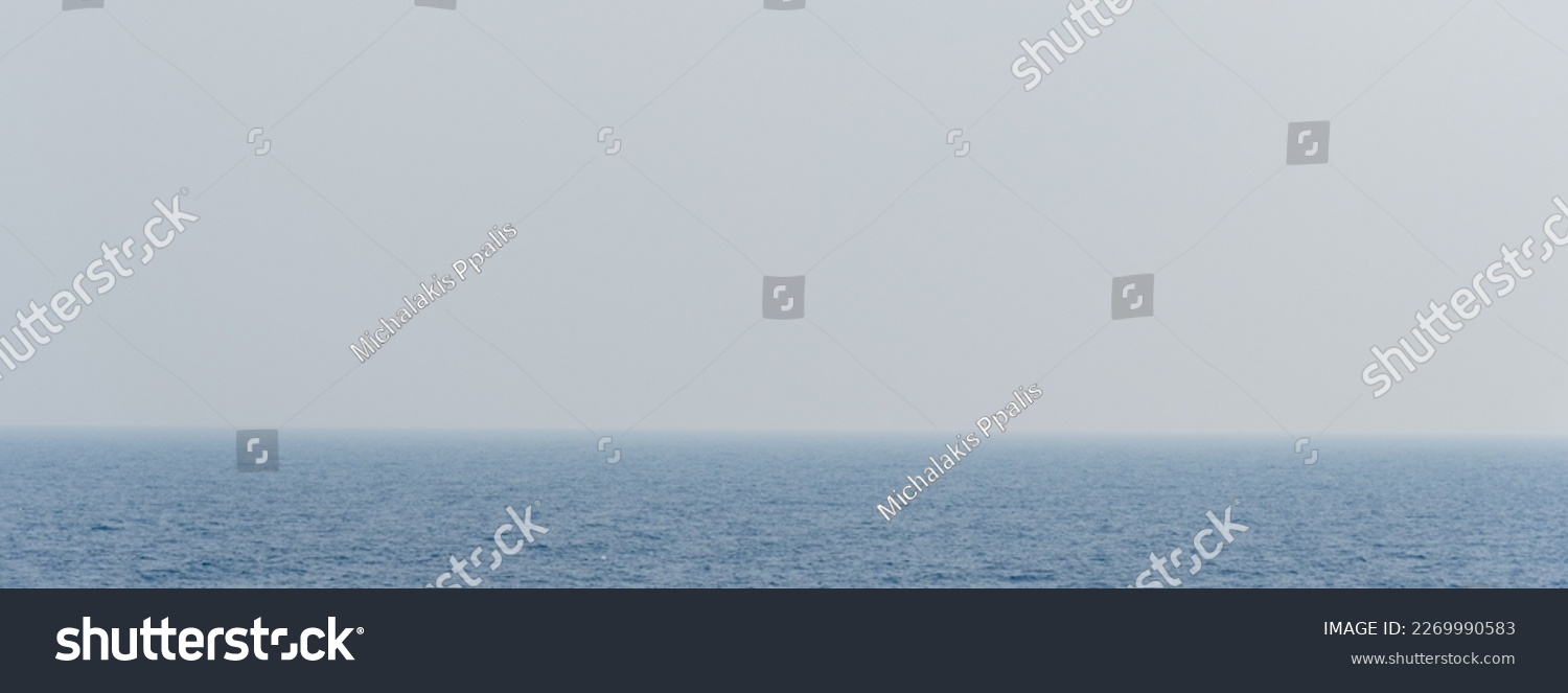 Panoramic seascape, overcast sky. Sea and ocean, Nature background. #2269990583