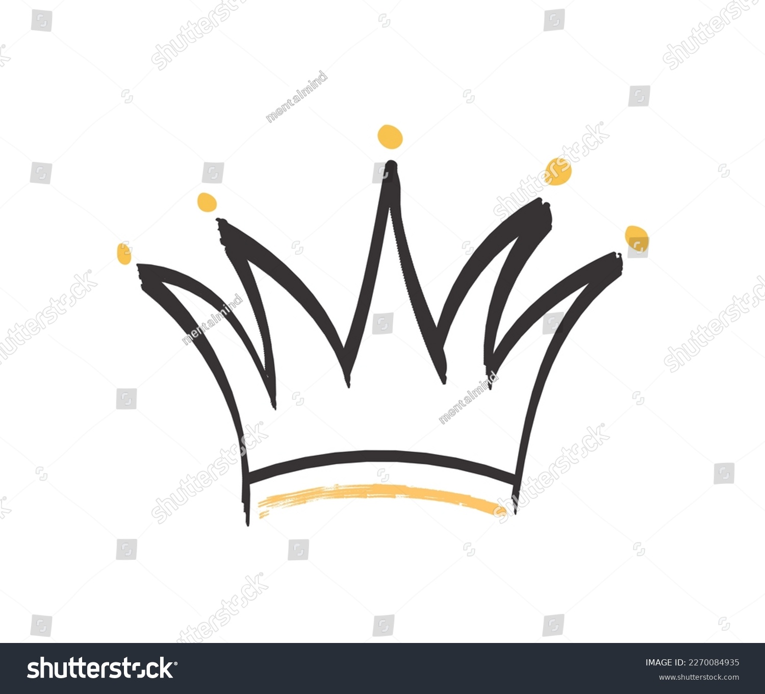 Crown doodle icon. Poster or banner for website. - Royalty Free Stock ...