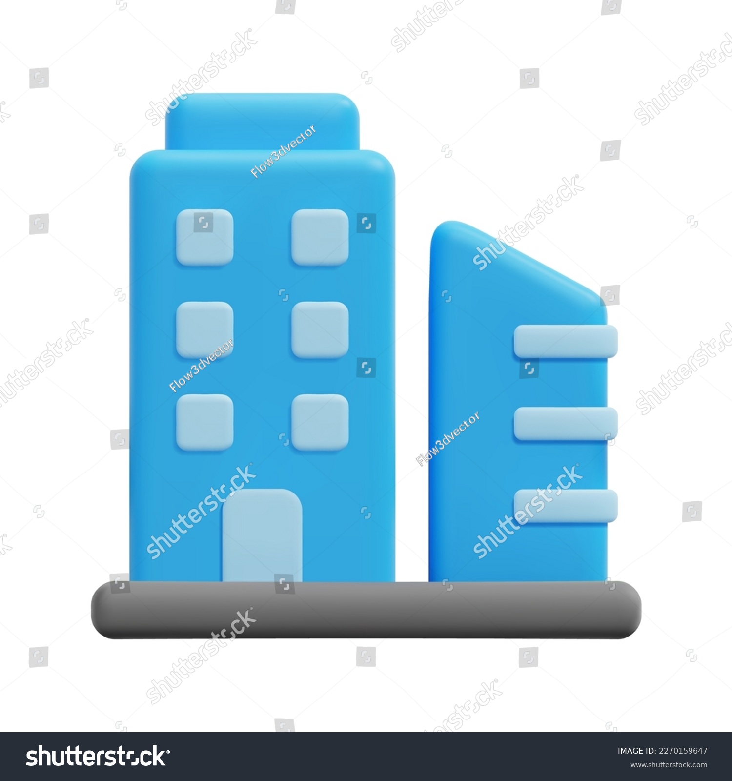 3d building icon vector. Isolated on white background. 3d building and architecture concept. Cartoon minimal style. 3d real estate icon vector render illustration. #2270159647