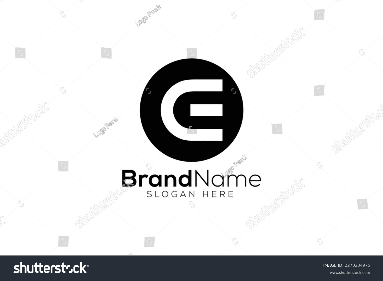 Letter E C logo design template - Royalty Free Stock Vector 2270234975 ...