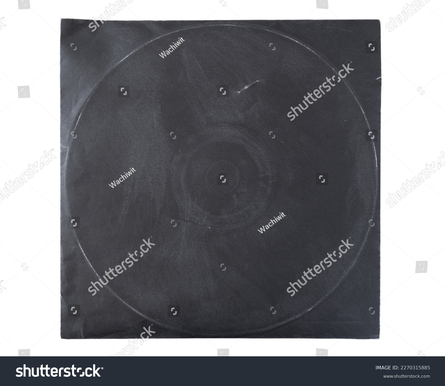 Black vintage vinyl record cover with clipping path #2270315885