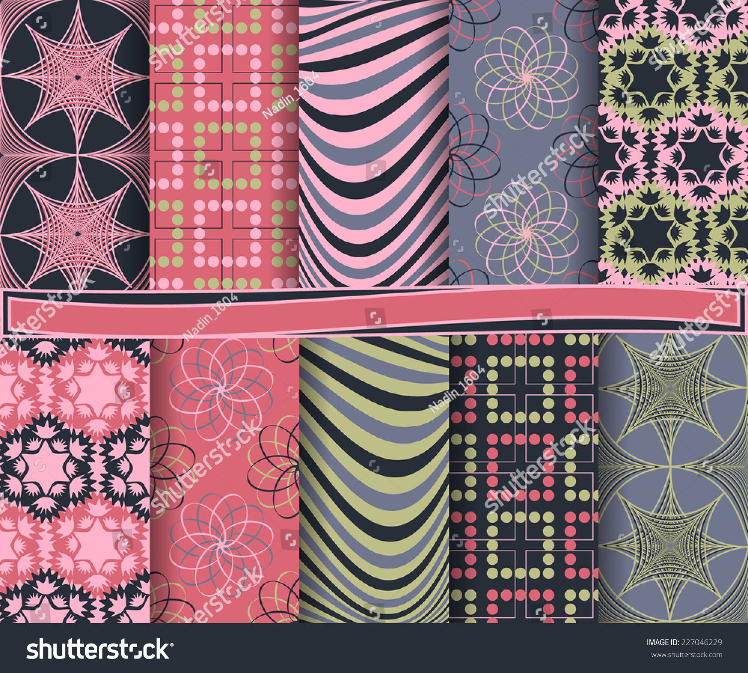 set of  abstract vector paper for scrapbook  #227046229