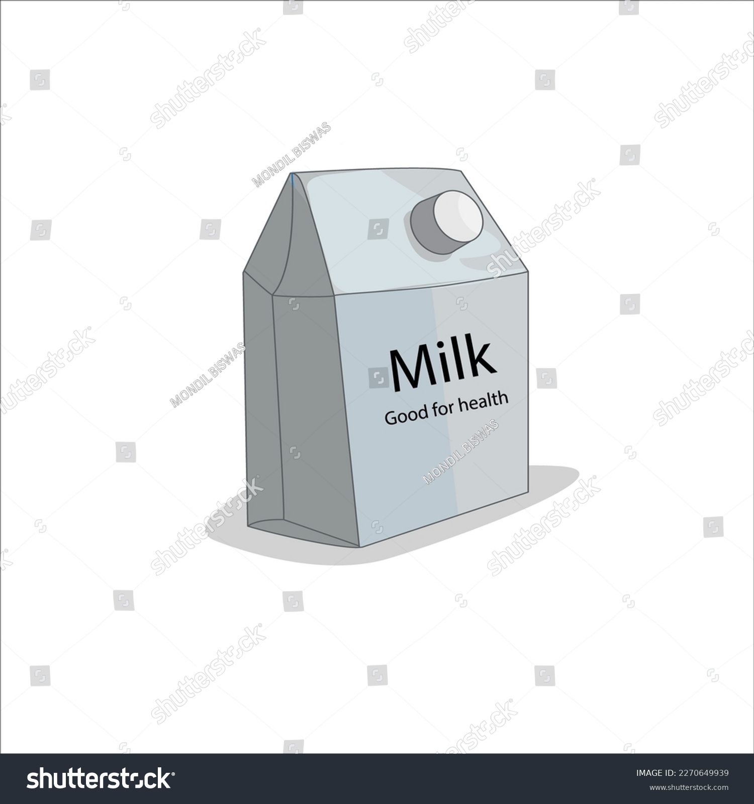 Full Cream Milk Packaging Carton Design Vector Royalty Free Stock