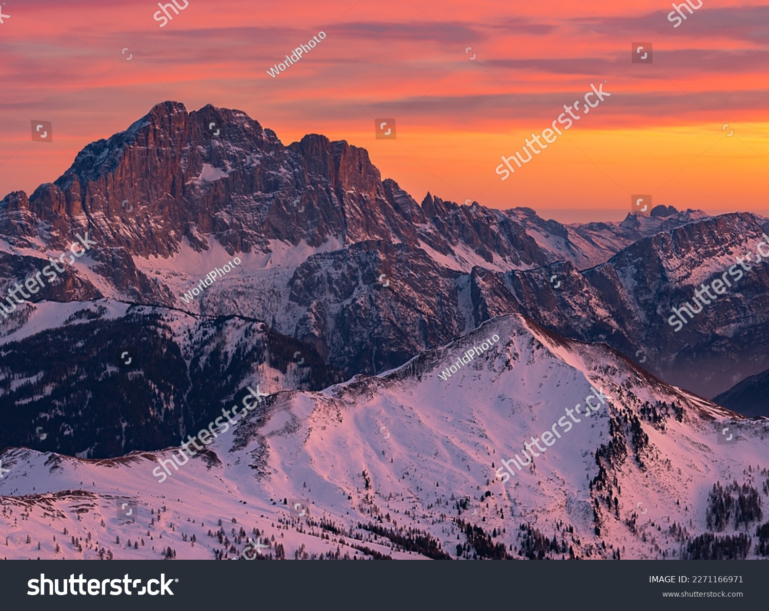 Spectacular Views of the Mountain Peaks of the Dolomites Alps #2271166971