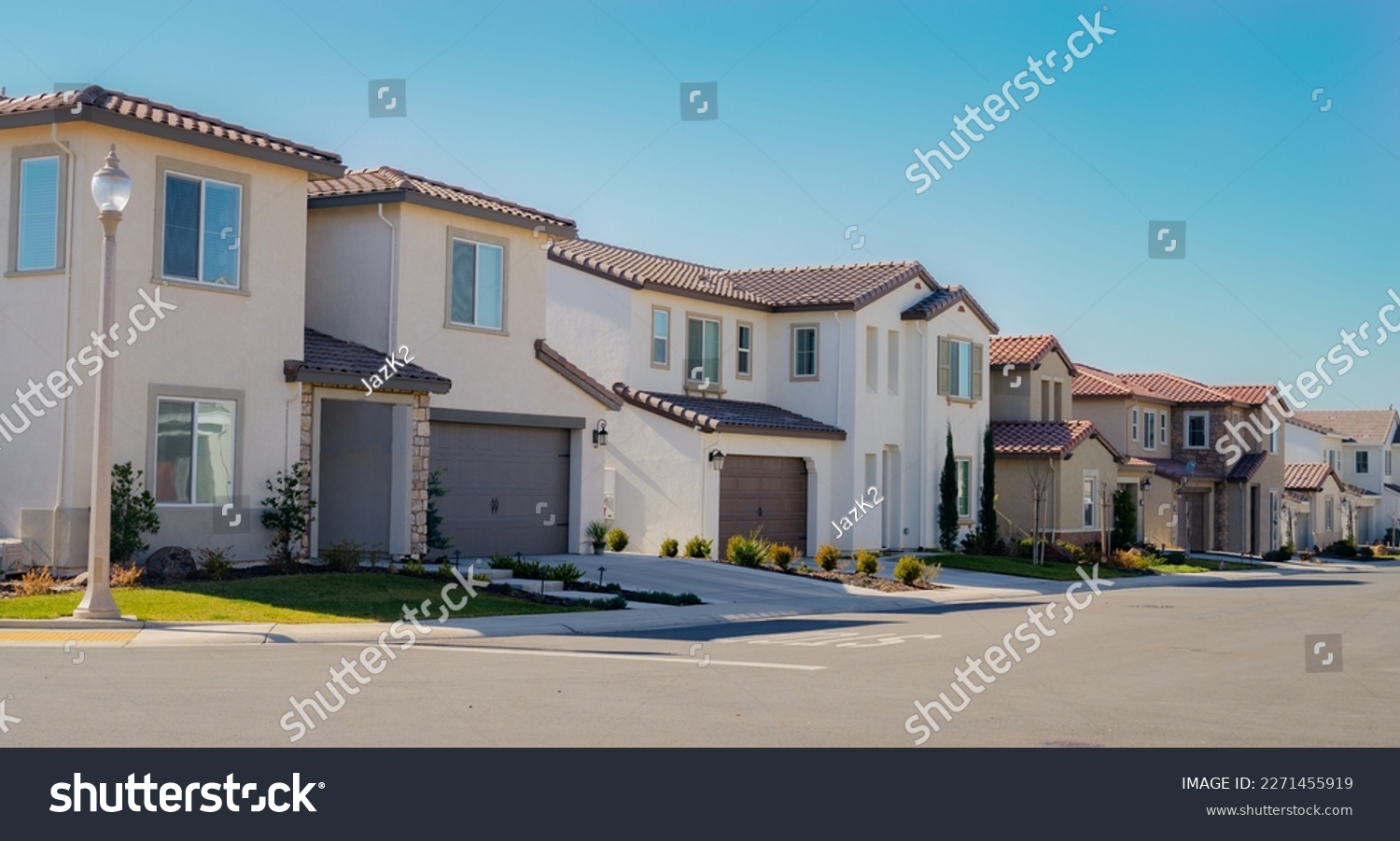 White and brown suburban homes  in Northern California #2271455919
