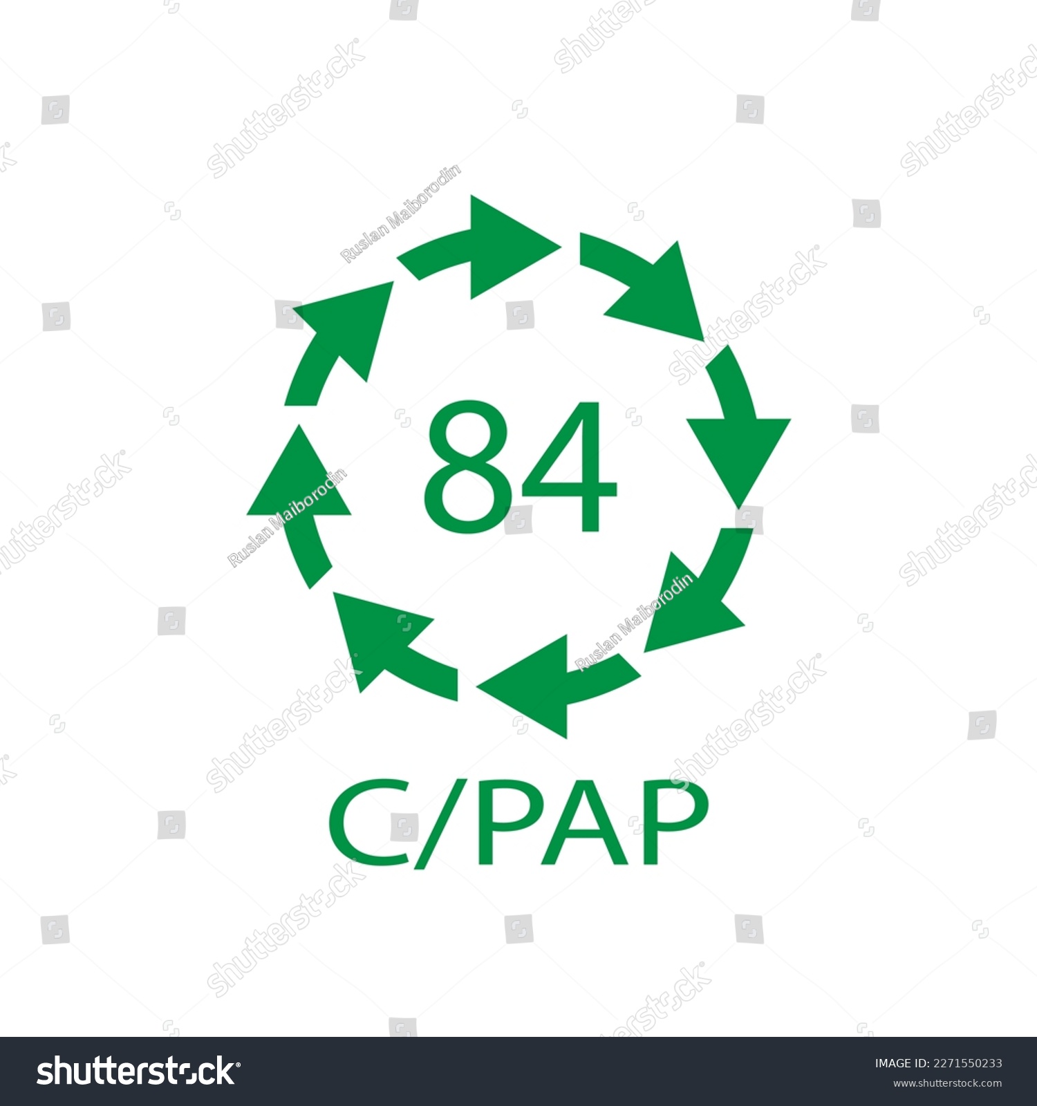 Composites recycling symbol 84 C PAP. Vector - Royalty Free Stock ...