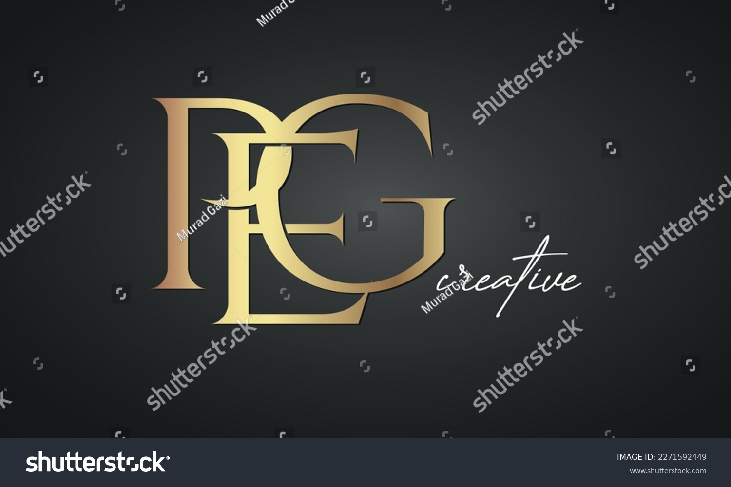 Luxury Letters Peg Golden Logo Icon Premium Royalty Free Stock Vector