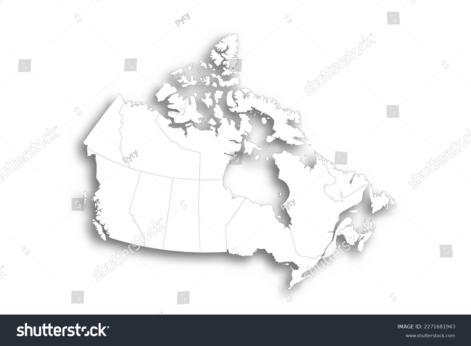 Canada political map of administrative divisions - Royalty Free Stock