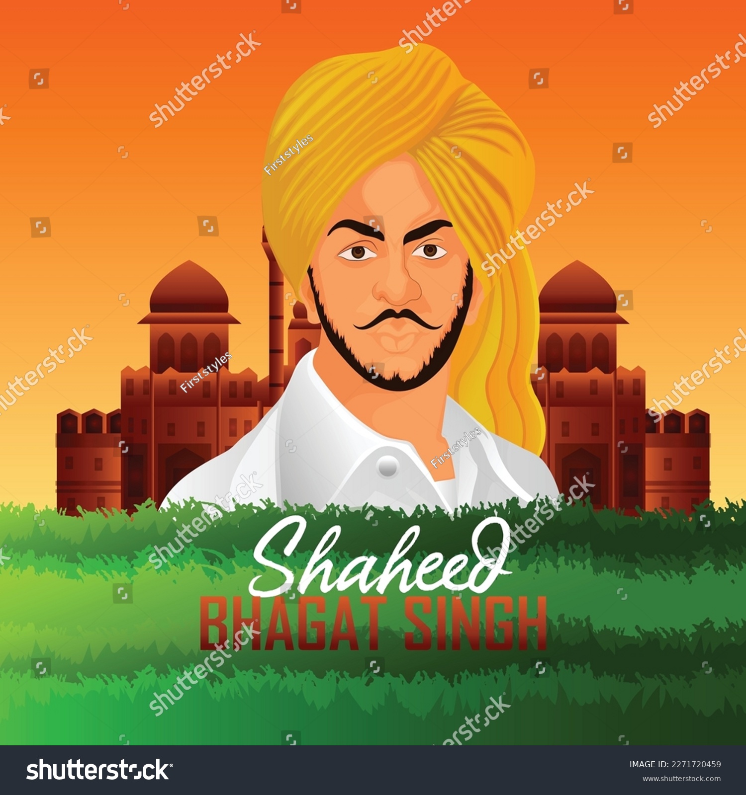 Shaheed bhagat singh martyrs day design - Royalty Free Stock Vector ...