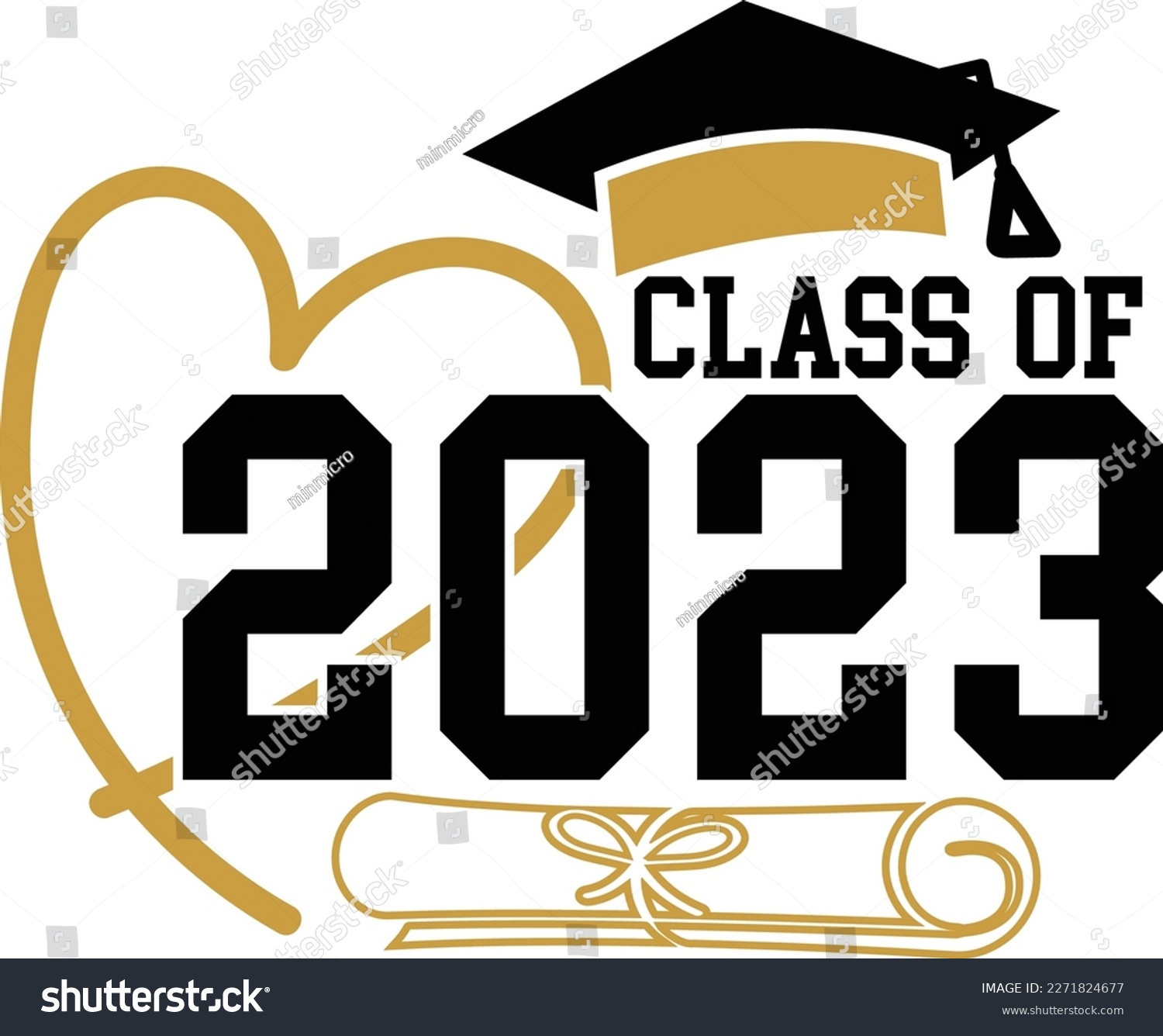 Class Of 2023 With Graduation Cap Svg Template Royalty Free Stock Vector 2271824677 2063