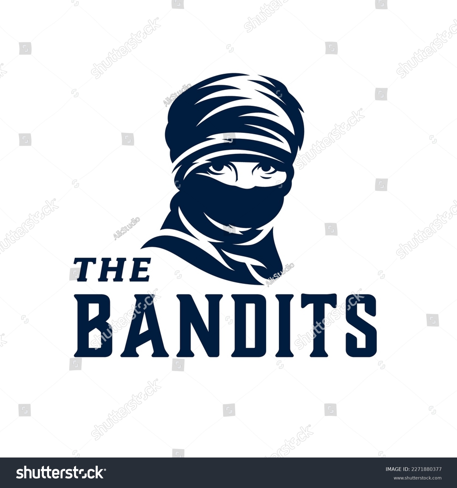 mask man logo. the bandits logo design template - Royalty Free Stock ...