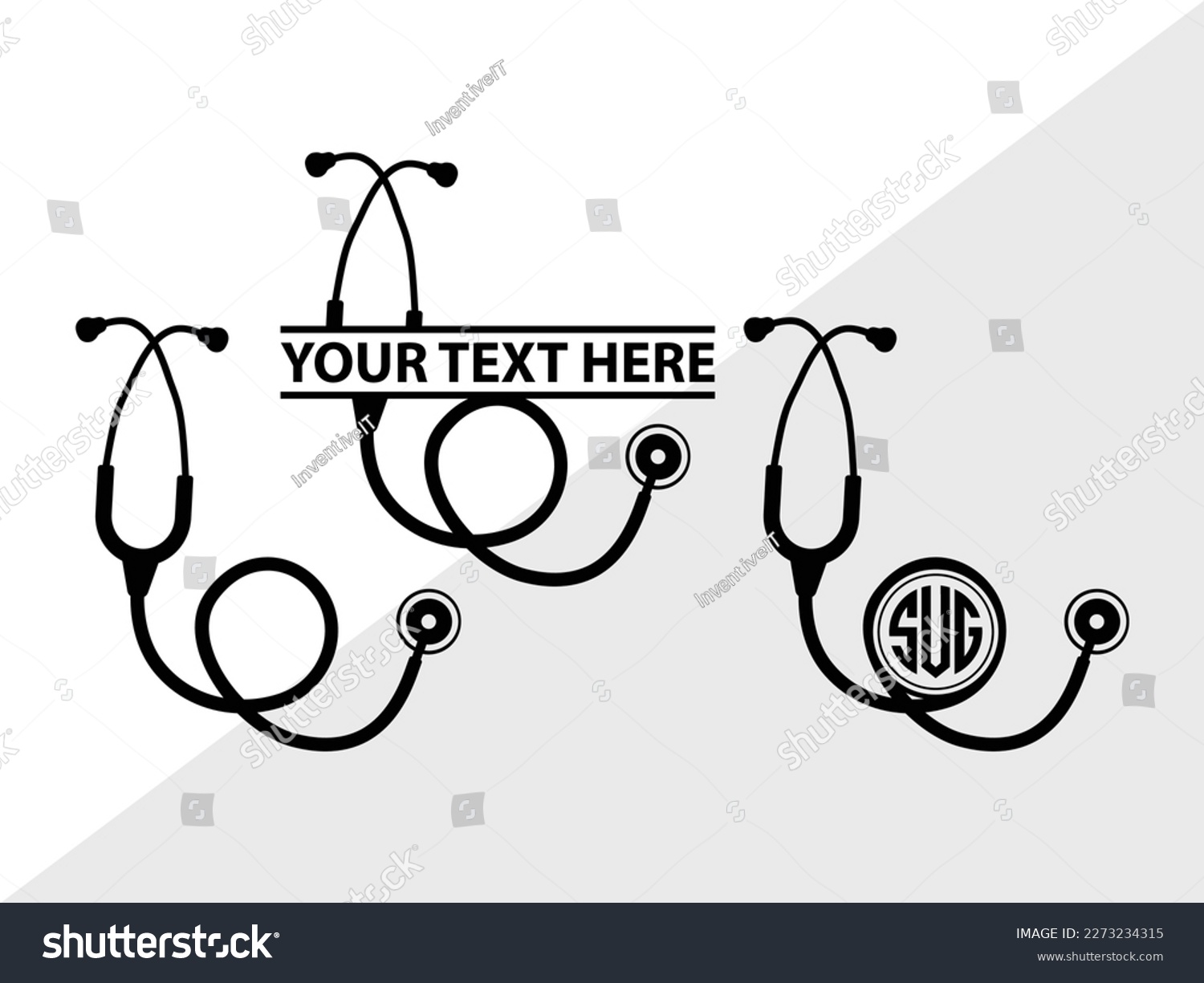 Stethoscope Monogram Vector Illustration - Royalty Free Stock Vector 