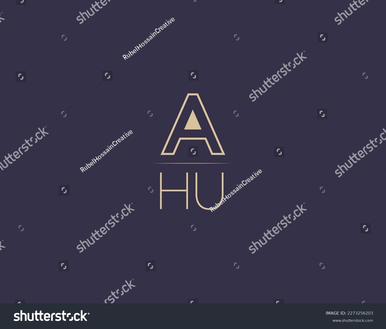 Ahu Letter Logo Design Modern Minimalist Vector Royalty Free Stock