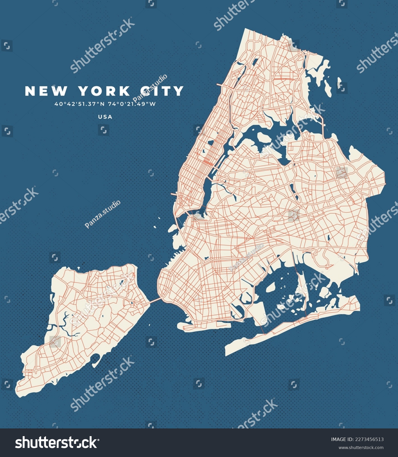 New York City map vector illustration - Avopix 2273456513