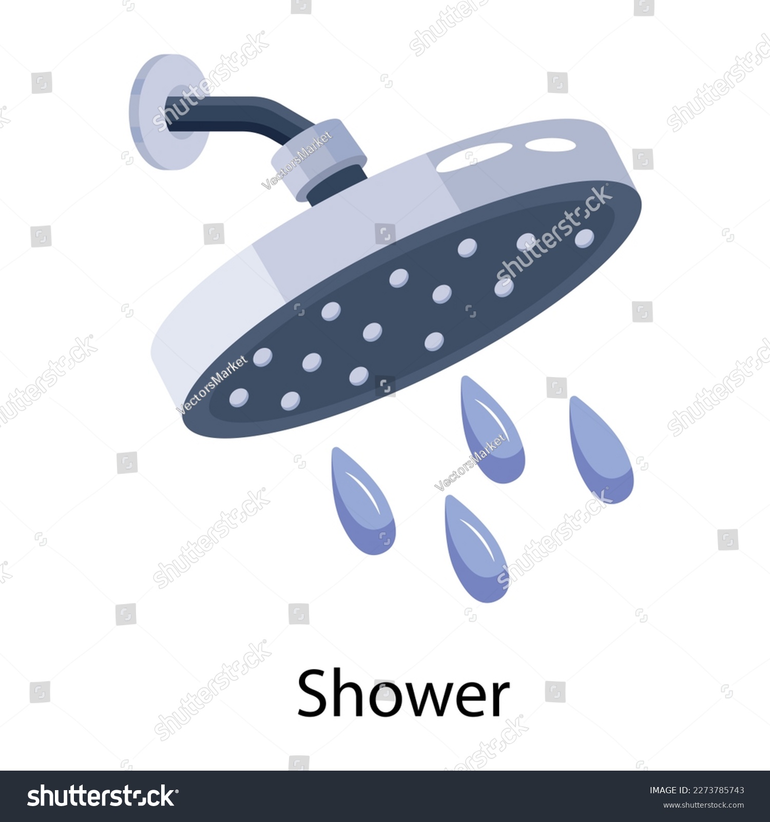 An editable flat icon of shower head  #2273785743