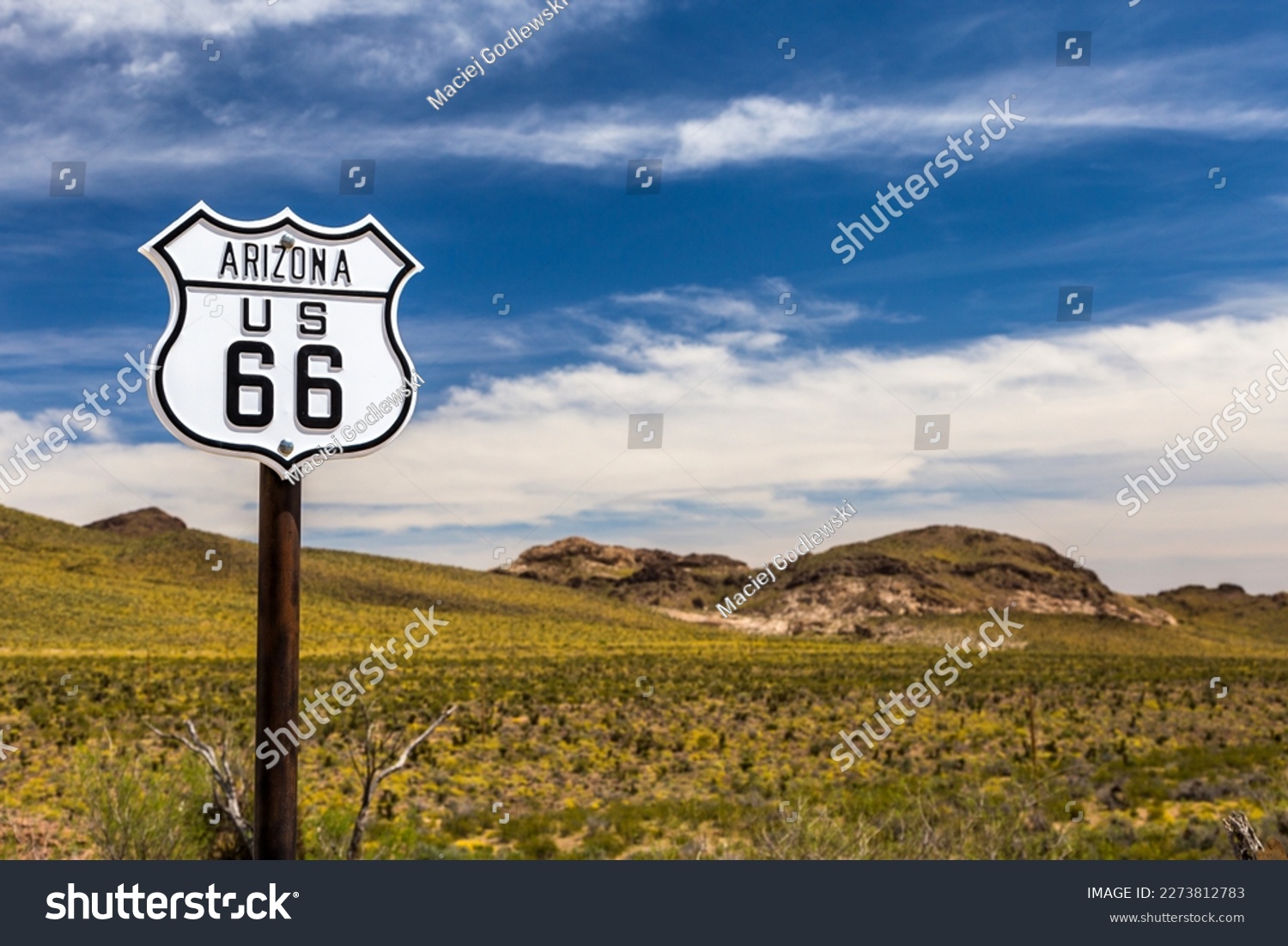 Route 66 sign in Arizona desert #2273812783