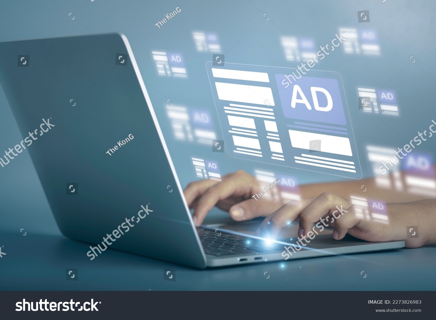 Online programmatic advertising in feed on computer screen. Optimize advertisement target optimize click through rate and conversion. Ads dashboard digital marketing strategy analysis for branding . #2273826983