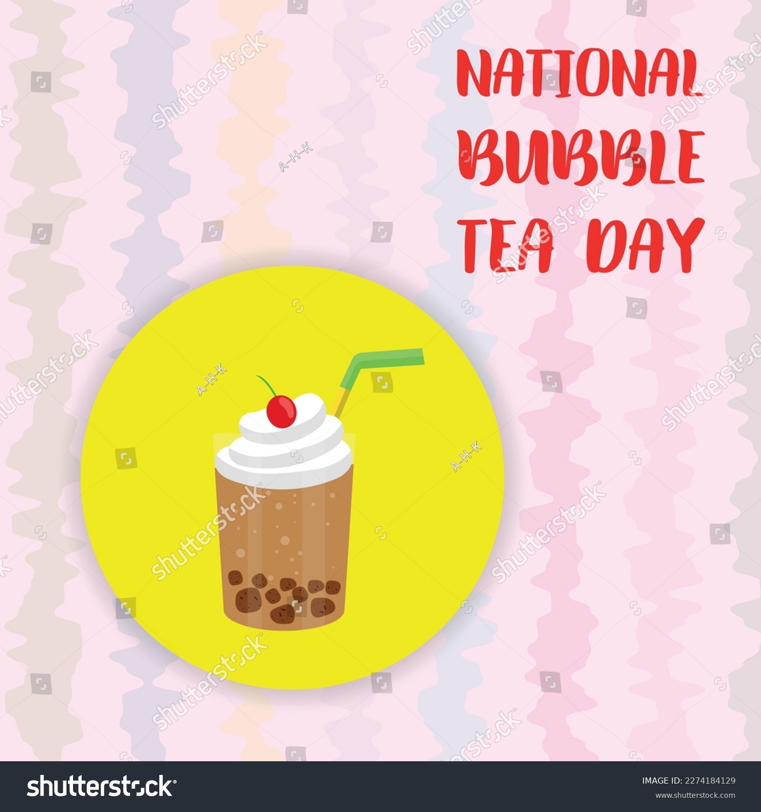 National Bubble Tea Day . Design suitable for Royalty Free Stock