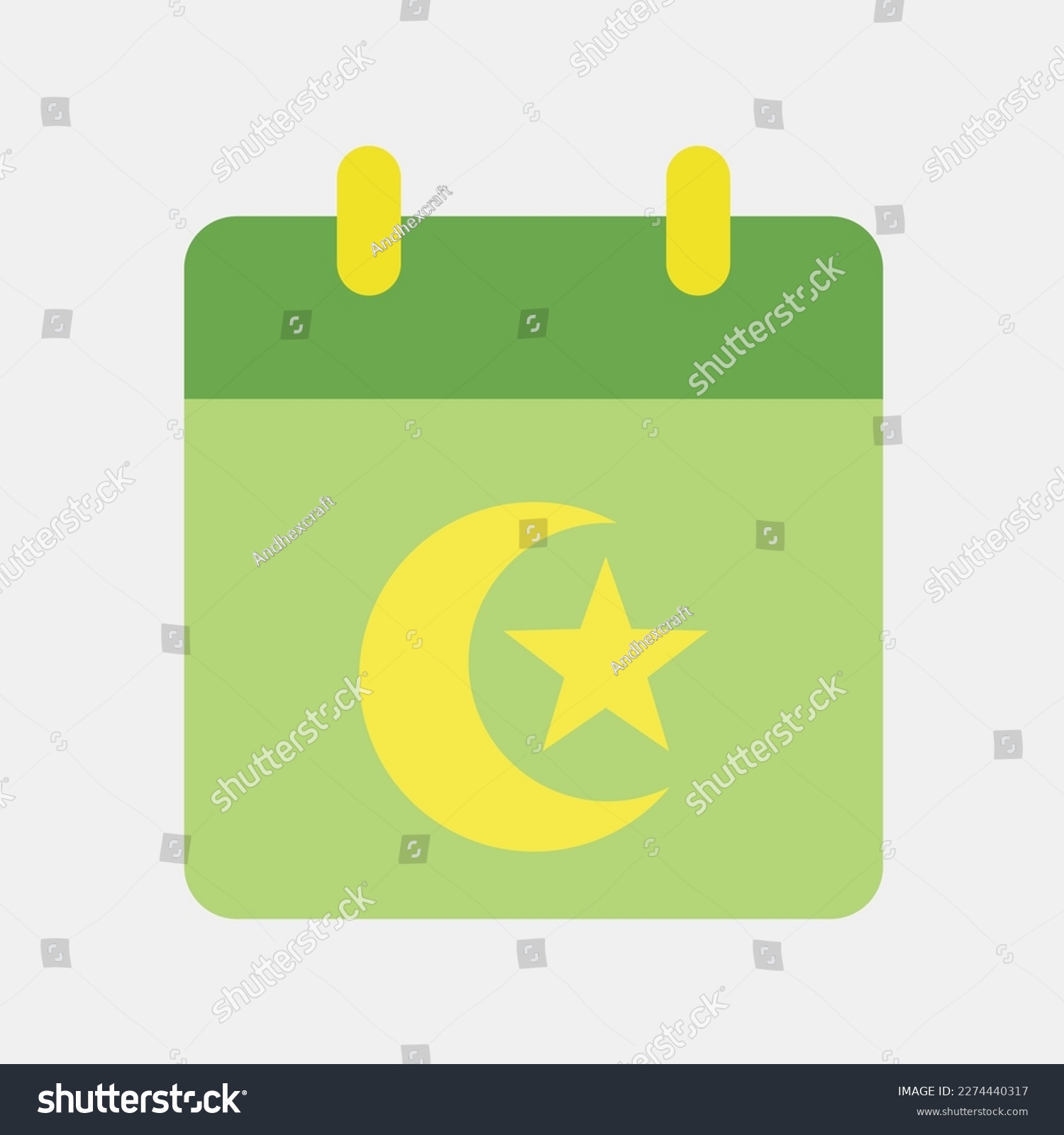 Icon Islamic Calendar. Islamic Elements Of - Royalty Free Stock Vector 