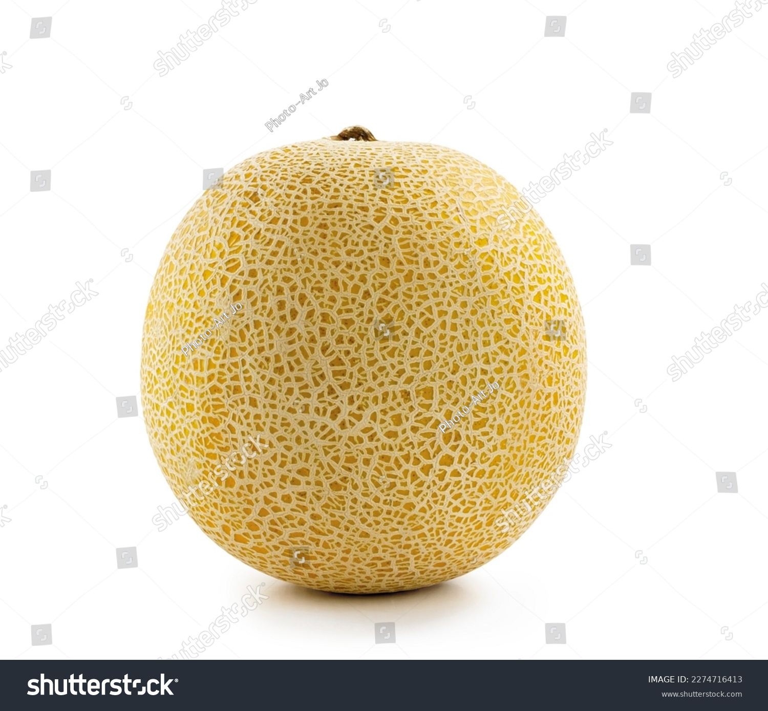 yellow melon isolated on white background #2274716413