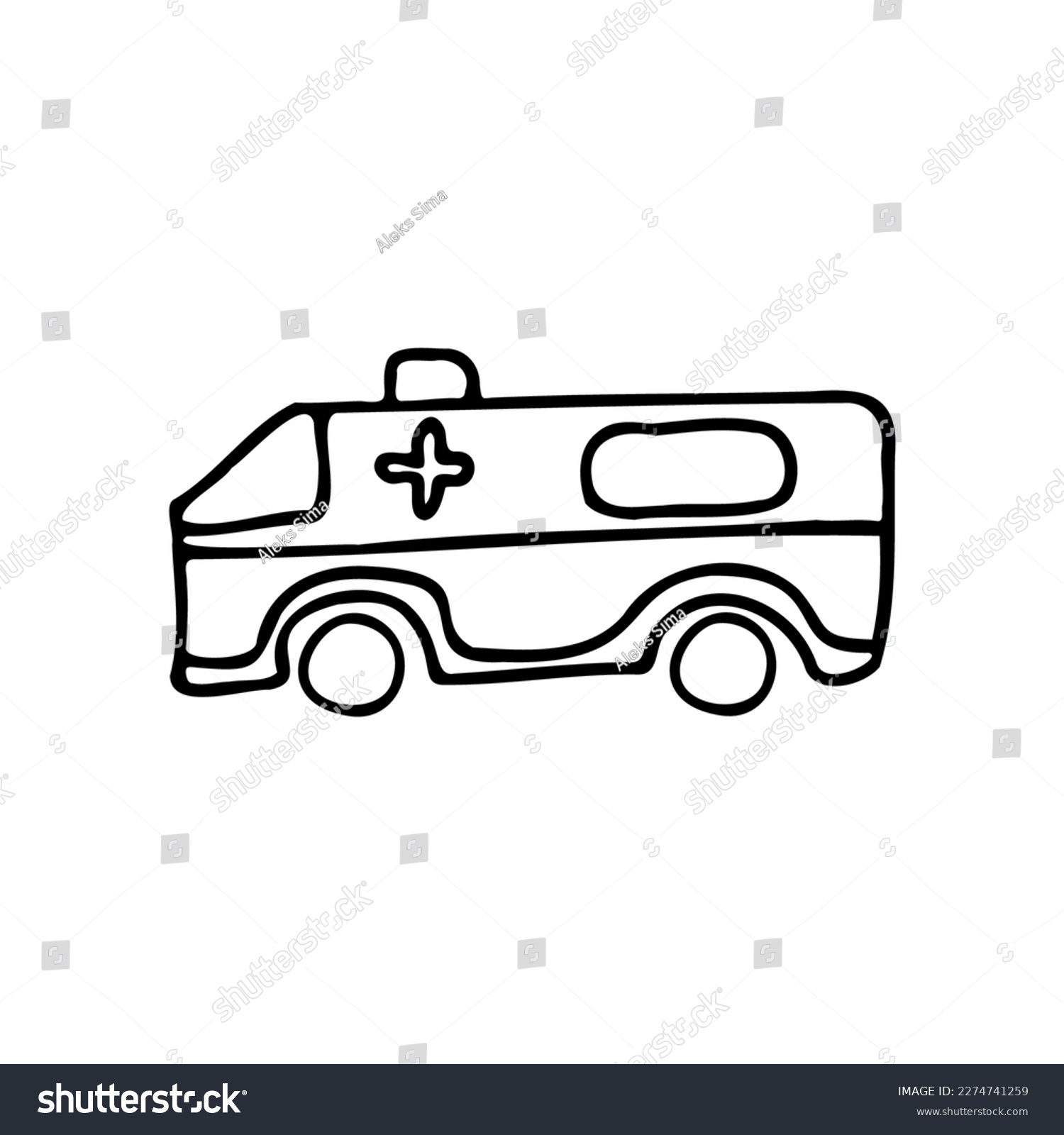 Ambulance. Emergency medical vehicle. Medicine. - Royalty Free Stock ...