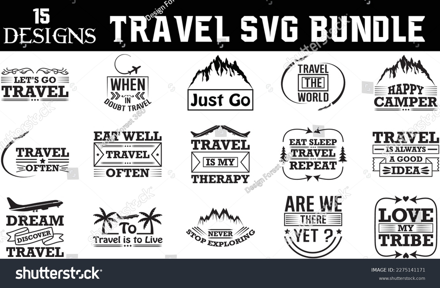 TRAVEL SVG BUNDLE, TRAVEL SVG DESIGN - Royalty Free Stock Vector ...