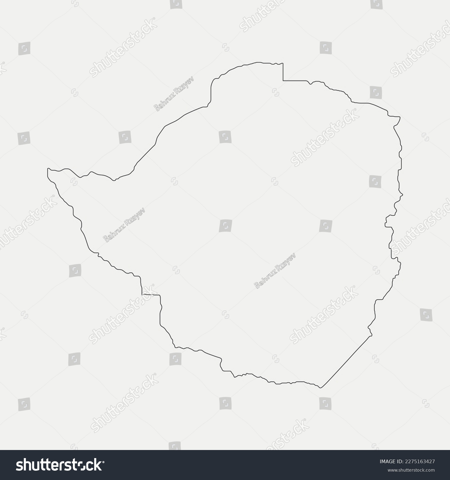 Map of Zimbabwe - Africa outline graphic element - Royalty Free Stock ...