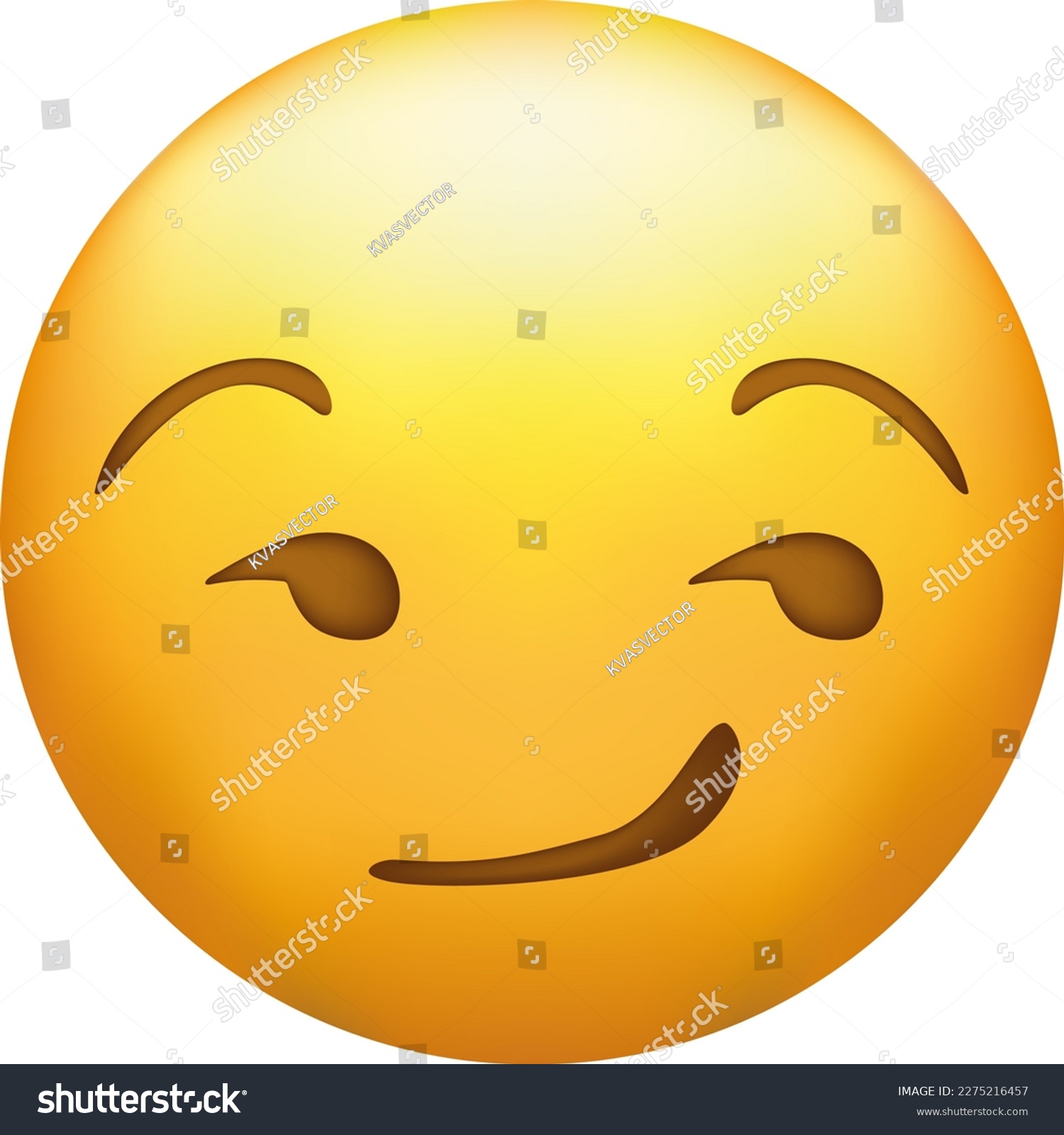 Single emoji icon. Fun icon. Enigmatic smile - Royalty Free Stock ...