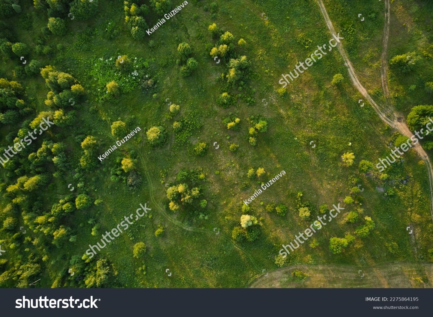 Beautiful aerial landscape on green backdrop. Beautiful scenery. Beautiful natural landscape. Natural background. Air transportation. Aerial view. Top view. #2275864195
