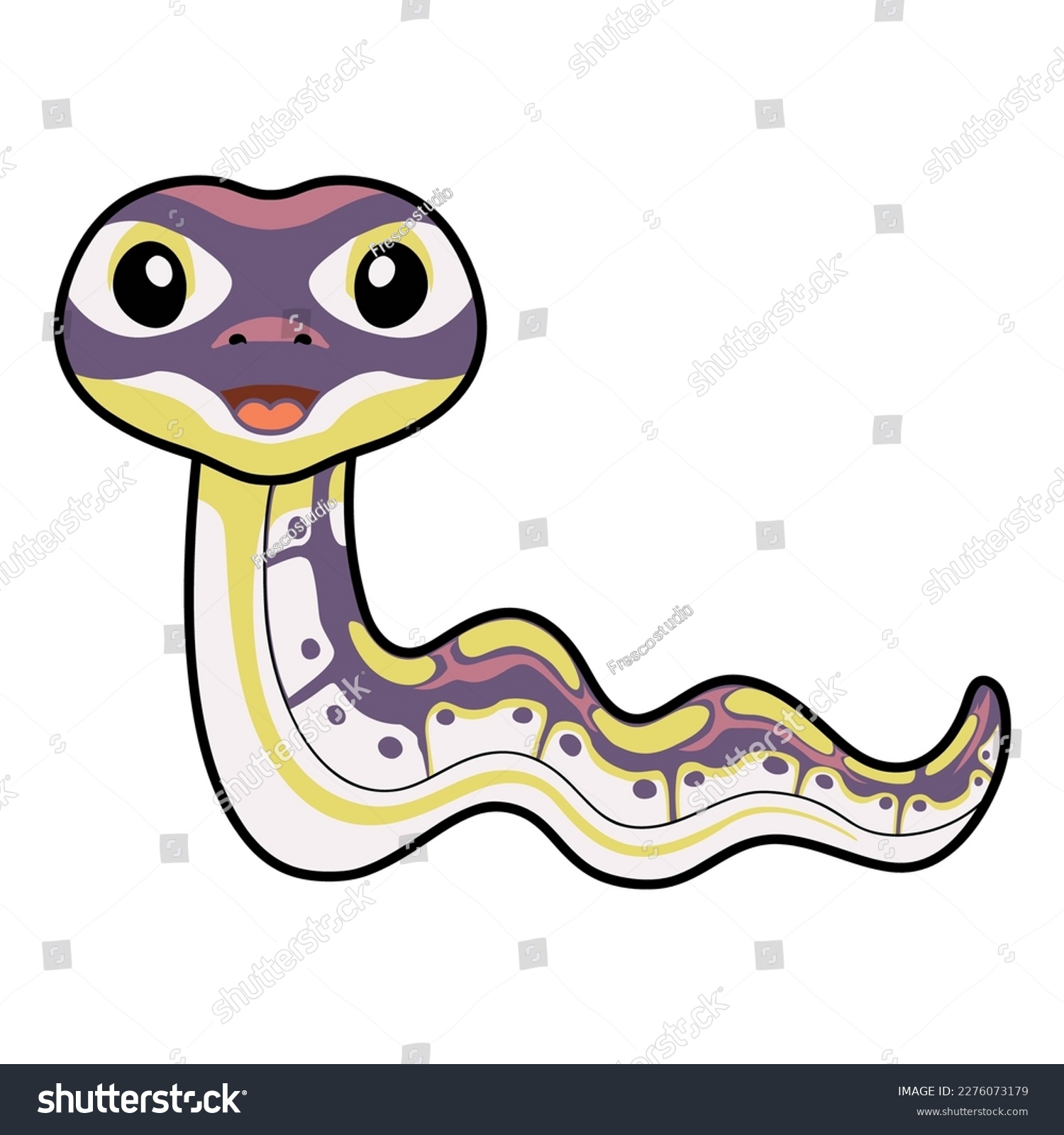 Cute banana pastel ball python cartoon - Royalty Free Stock Vector ...