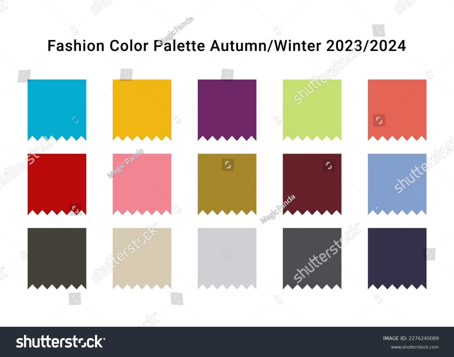 Fashion color palette 2023. Fall Winter 2023 Royalty Free Stock