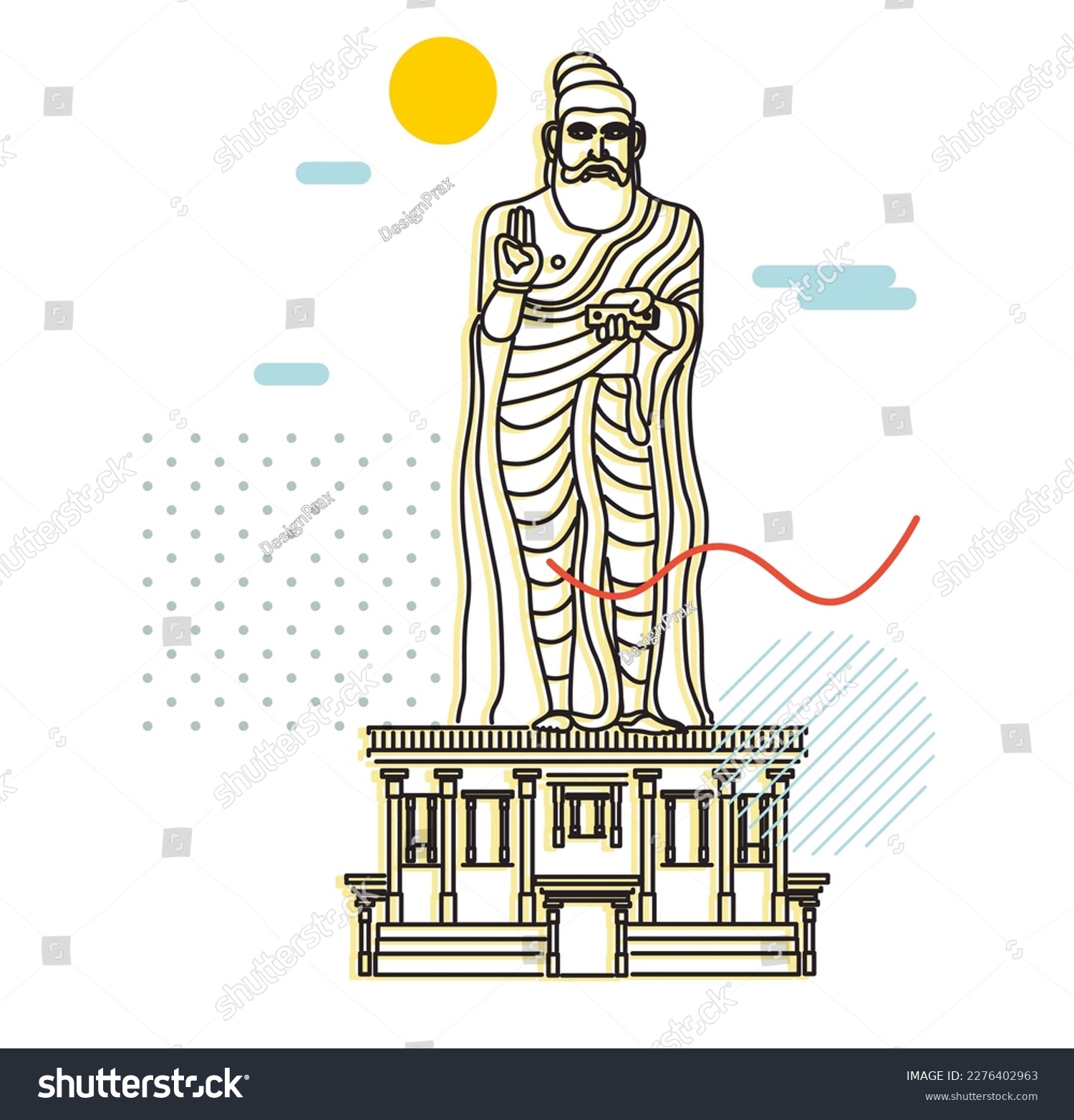 Thiruvalluvar Statue - Kanyakumari - Stock Icon - Royalty Free Stock ...