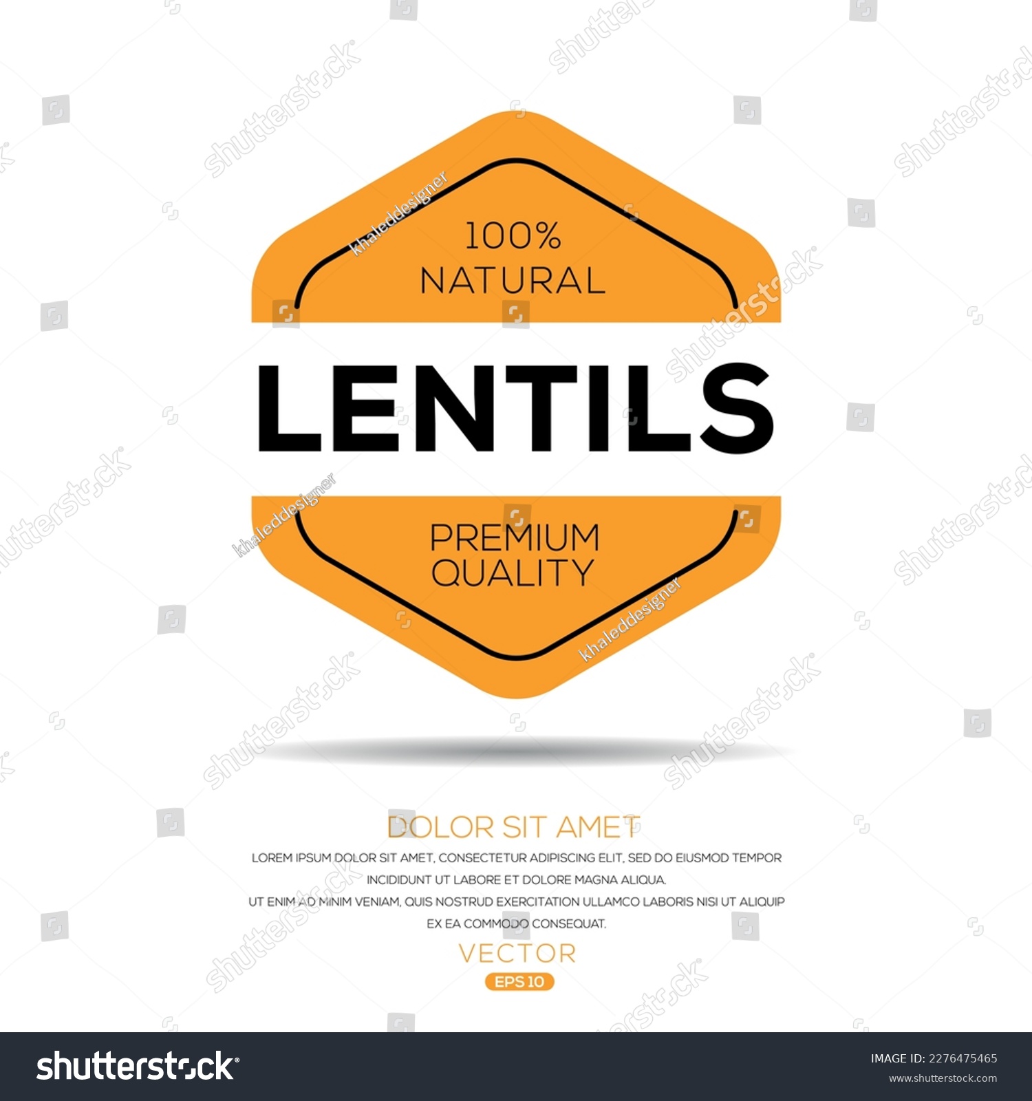 Creative (lentils), lentils label, vector illustration. #2276475465