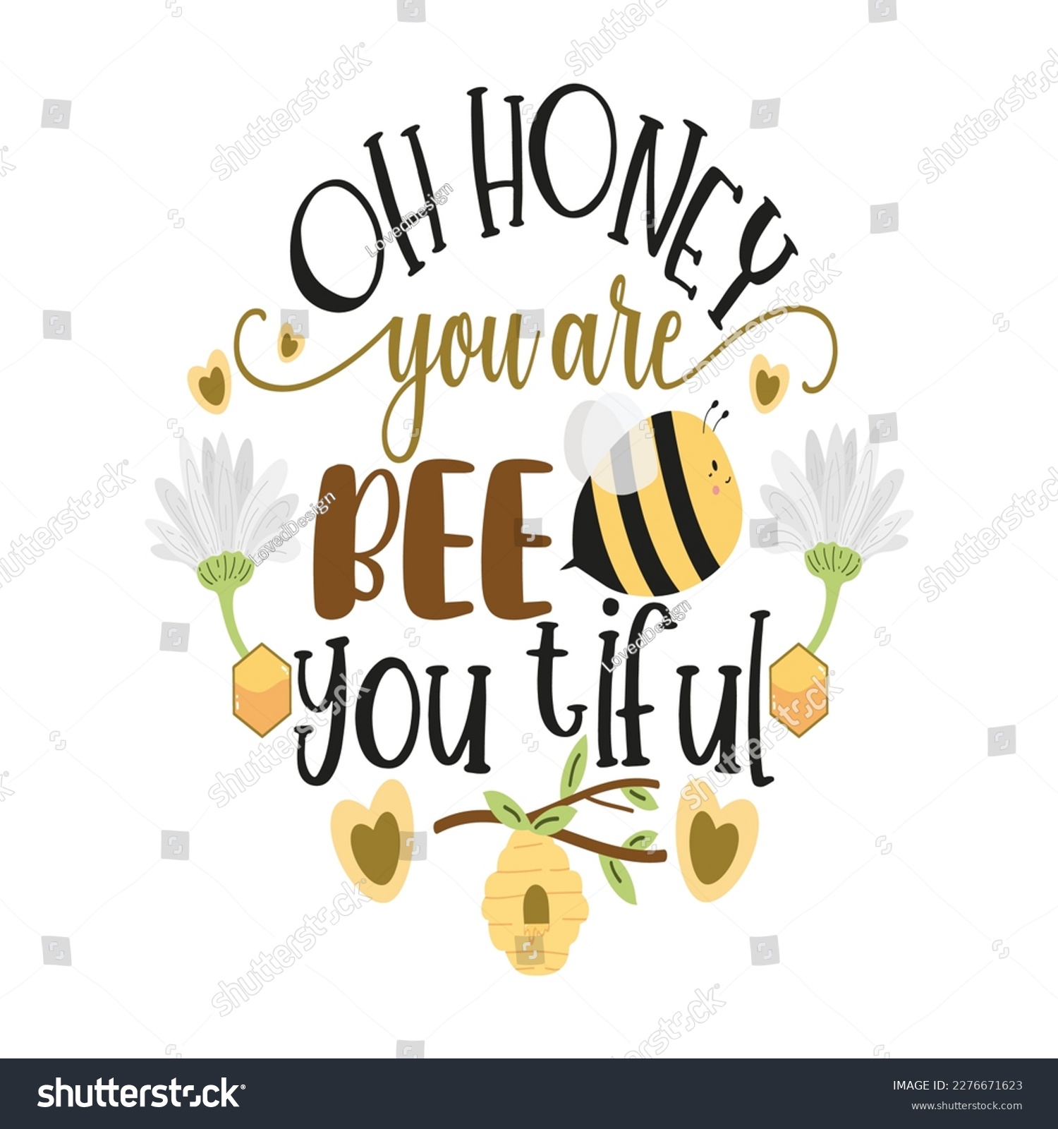 Bee Quotes Illustration. Motivational Royalty Free Stock Vector