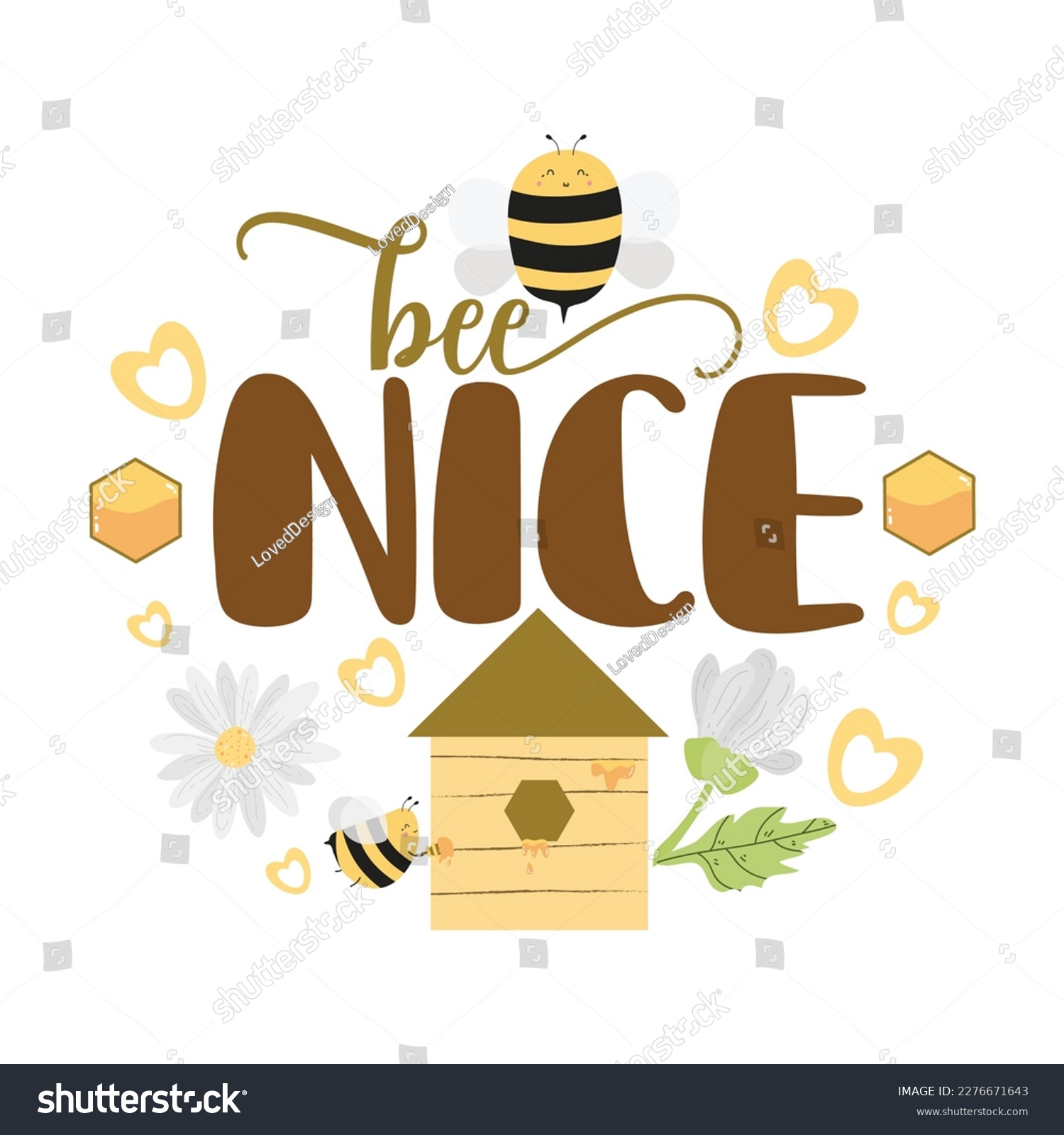 Bee Quotes Illustration Motivational Royalty Free Stock Vector 2276671643