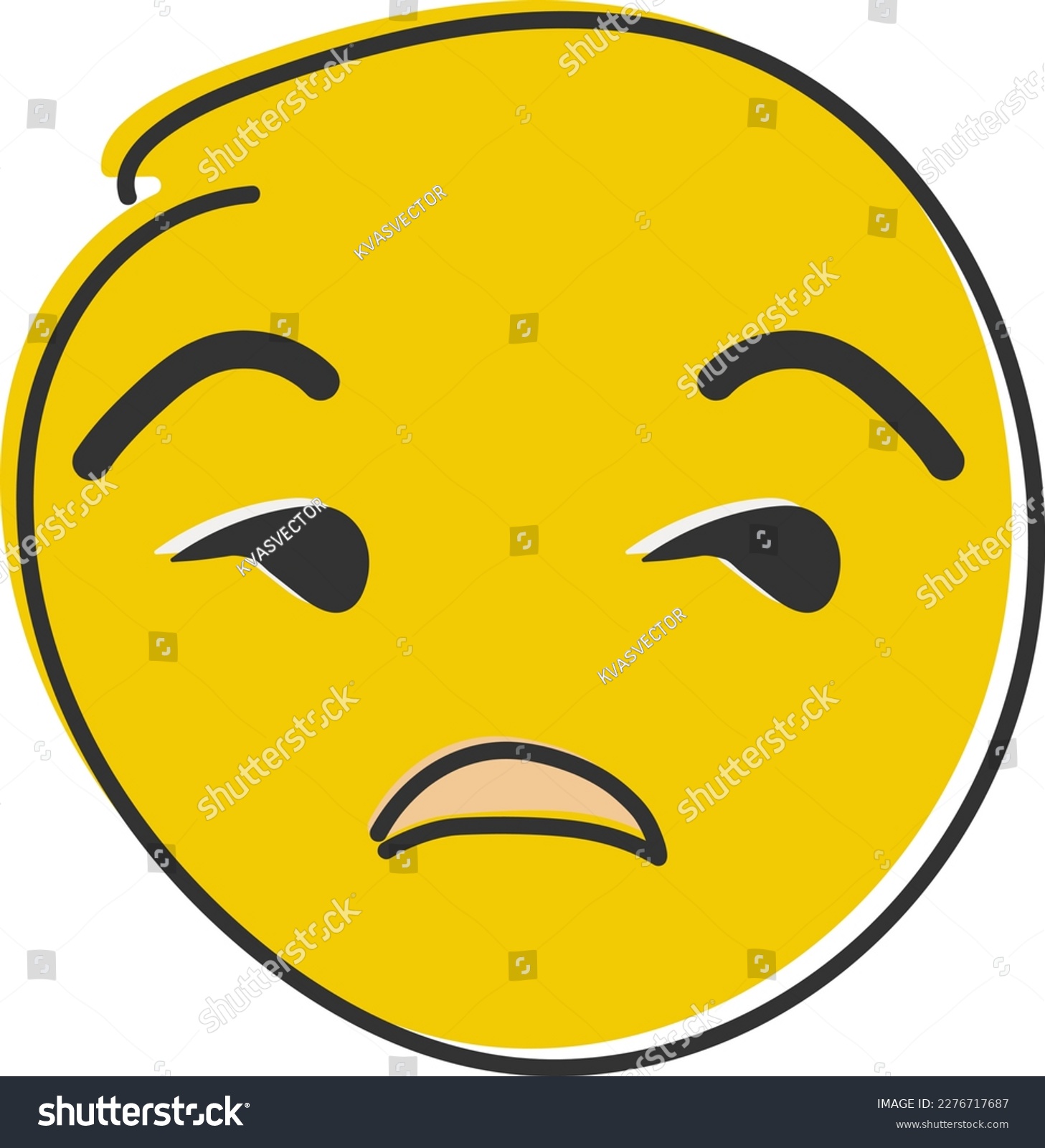 Unamused emoji. Meh emoticon, dissatisfied - Royalty Free Stock Vector ...