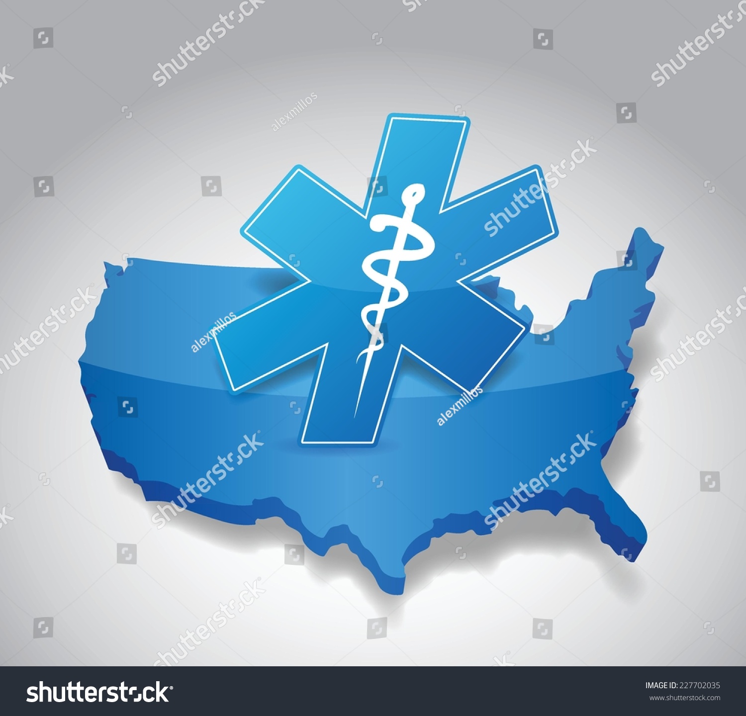 us medical symbol map illustration design over a - Royalty Free Stock ...