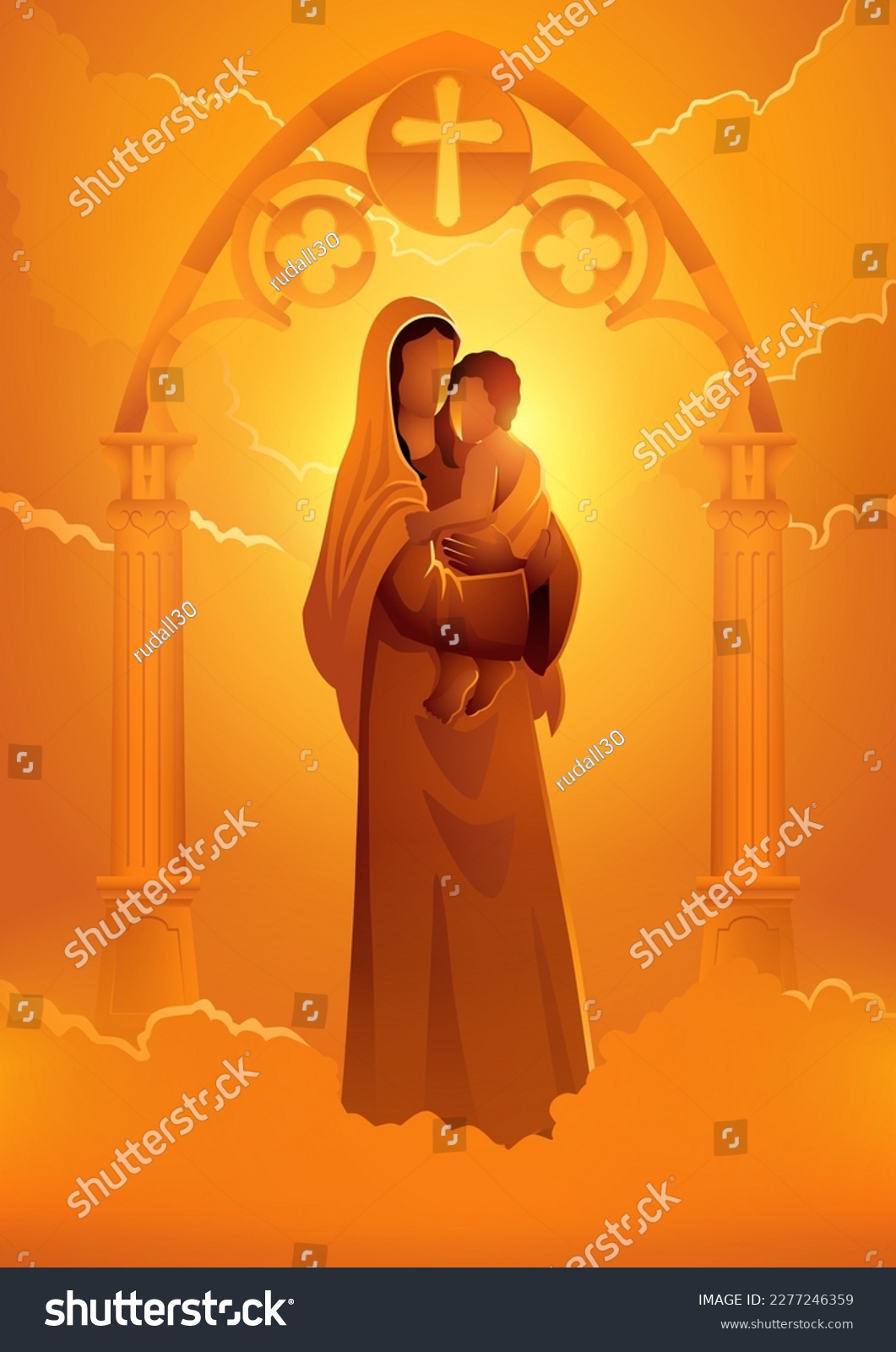 Religion vector illustration series, Virgin Mary - Royalty Free Stock ...