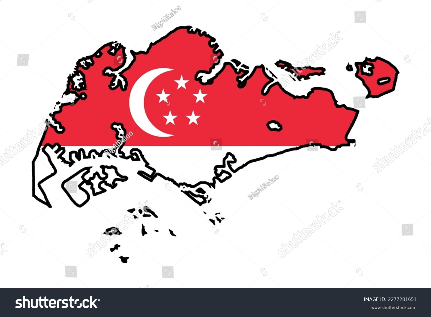 Outline map of the SIngapore Islands inset with - Royalty Free Stock ...