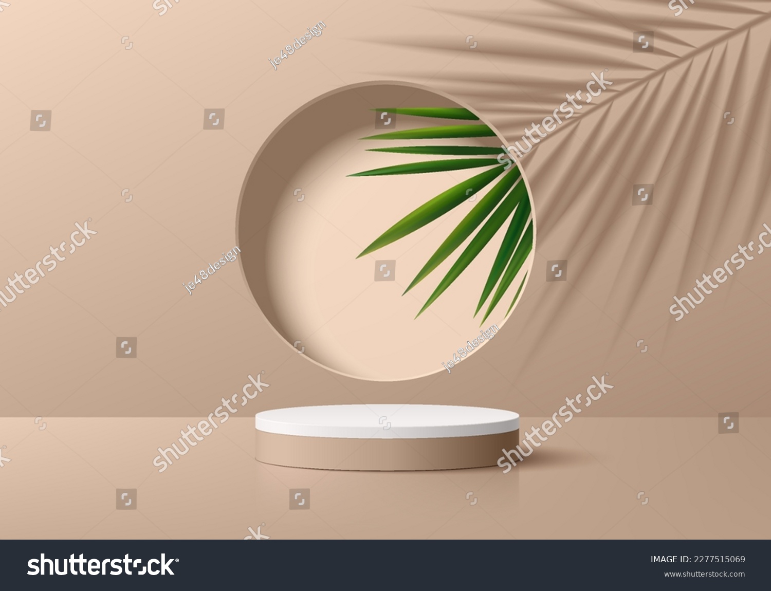 3D realistic white beige cylinder pedestal - Royalty Free Stock Vector ...