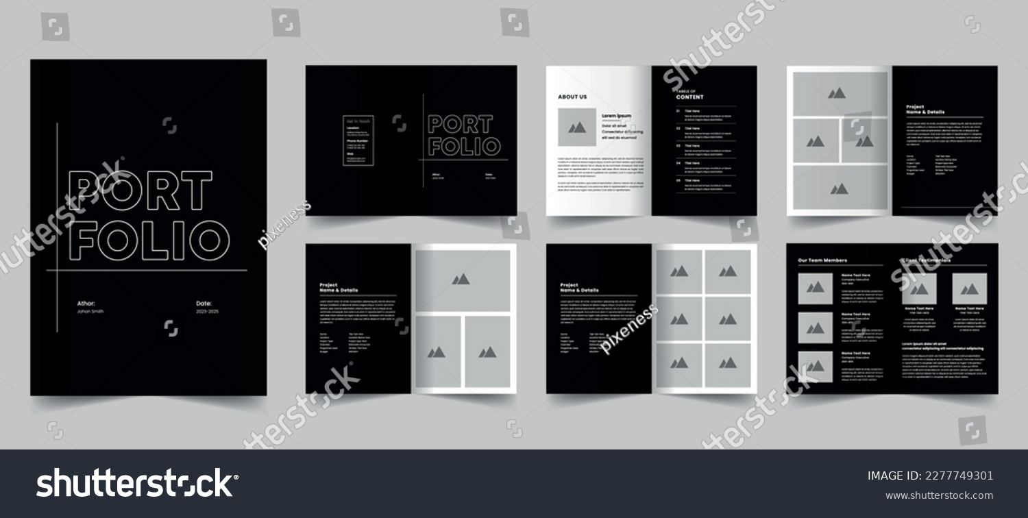 Minimal portfolio template design and brand guidelines layout  #2277749301