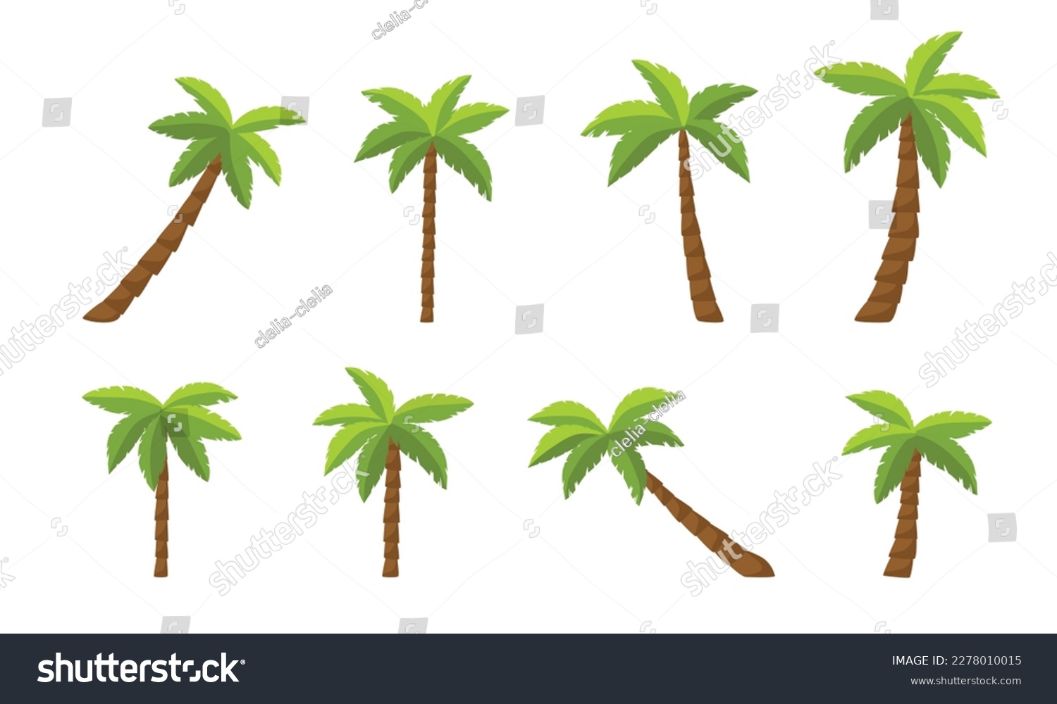 A cartoon drawing of palm trees. Set of palm - Royalty Free Stock ...