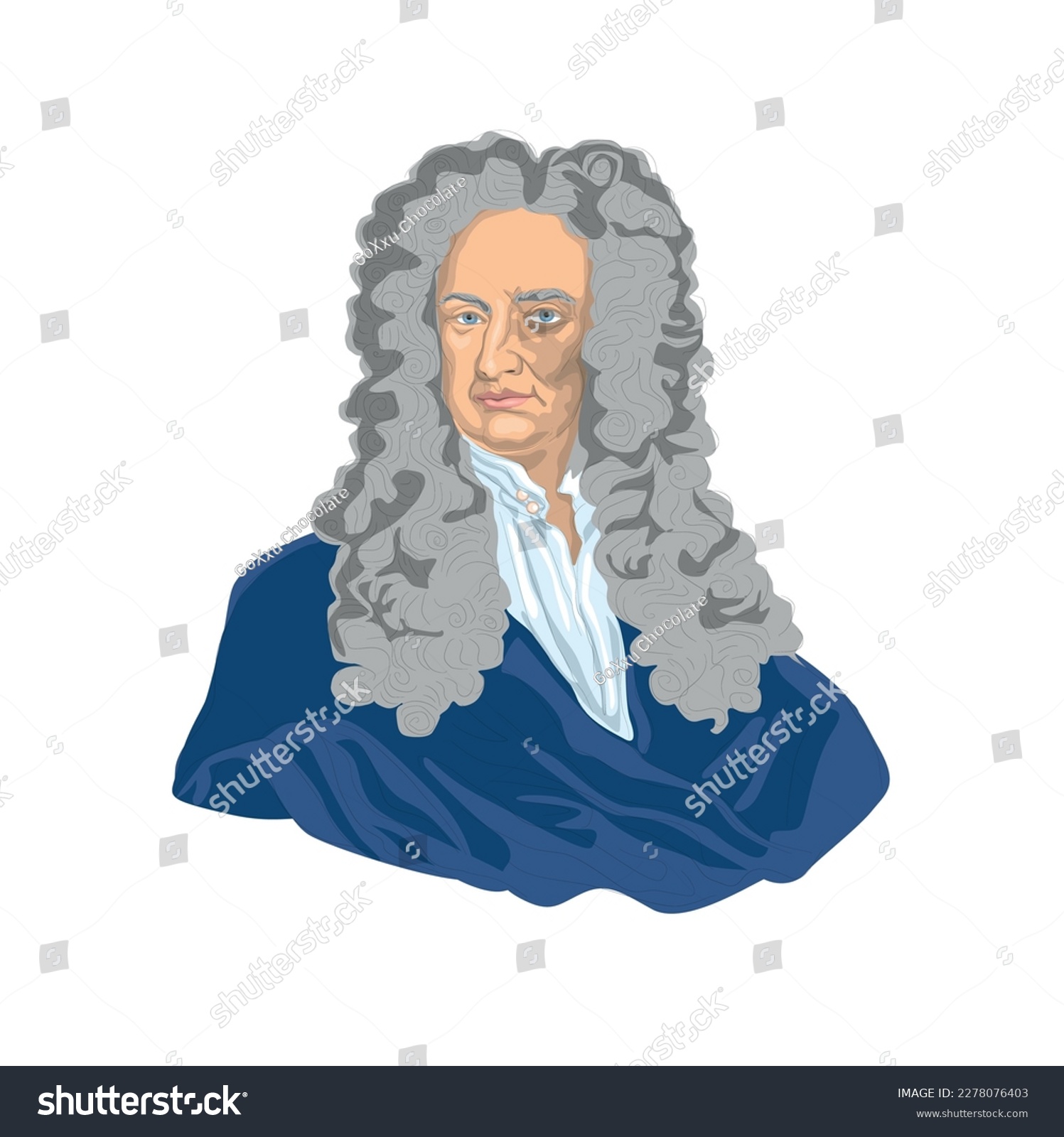 Isaac Newton (1643 – 1727). English physicist, - Royalty Free Stock ...