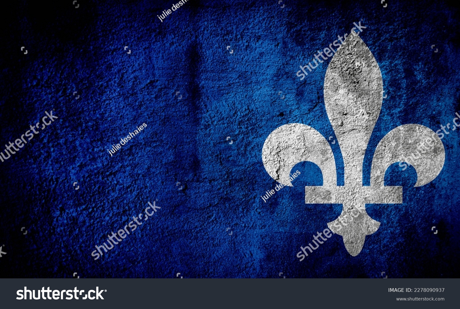 Quebec Province Fleur de Lys emblem abstract background. Quebec is a province of Canada country. Concrete texture background #2278090937