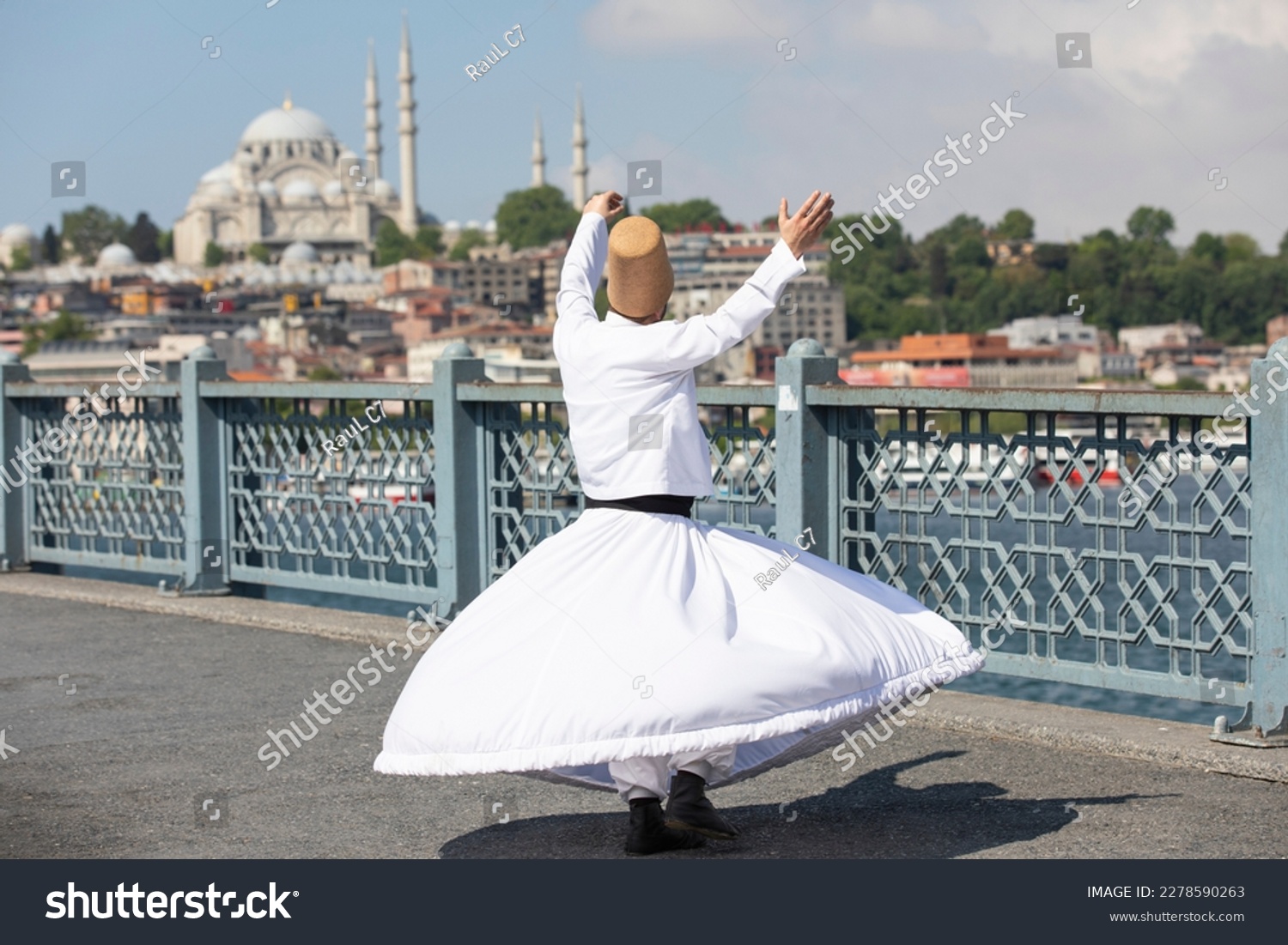 Sufi Whirling Dervish and Istanbul Icons, Uskudar Istanbul, Turkiye #2278590263