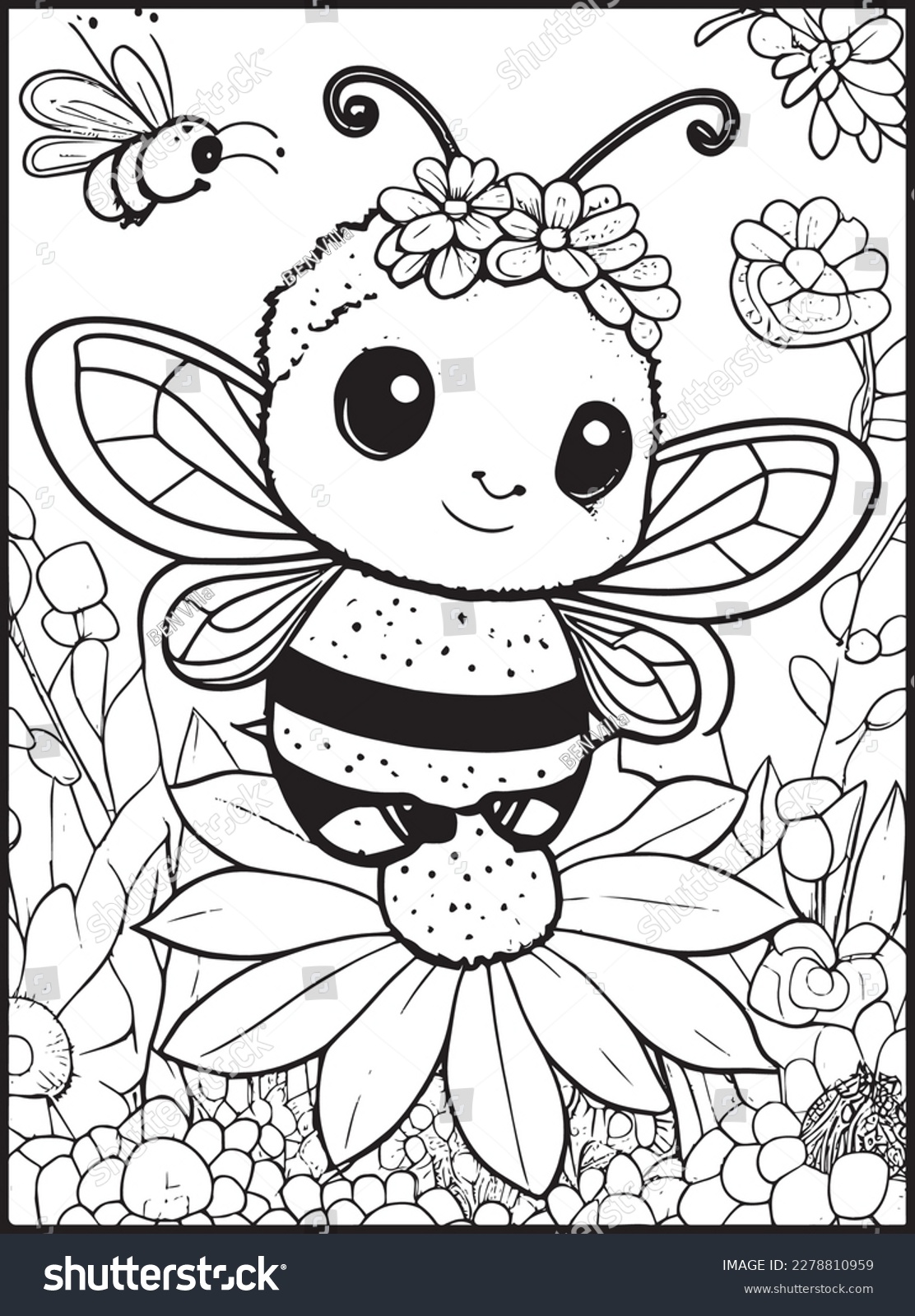 Cute Animals Coloring Pages . - Royalty Free Stock Vector 2278810959 ...