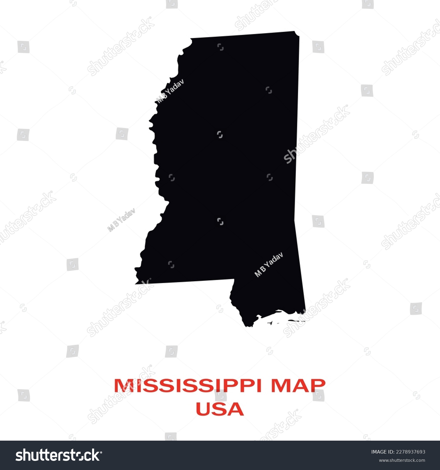 Map of MISSISSIPPI, Map of MISSISSIPPI with - Royalty Free Stock Vector ...